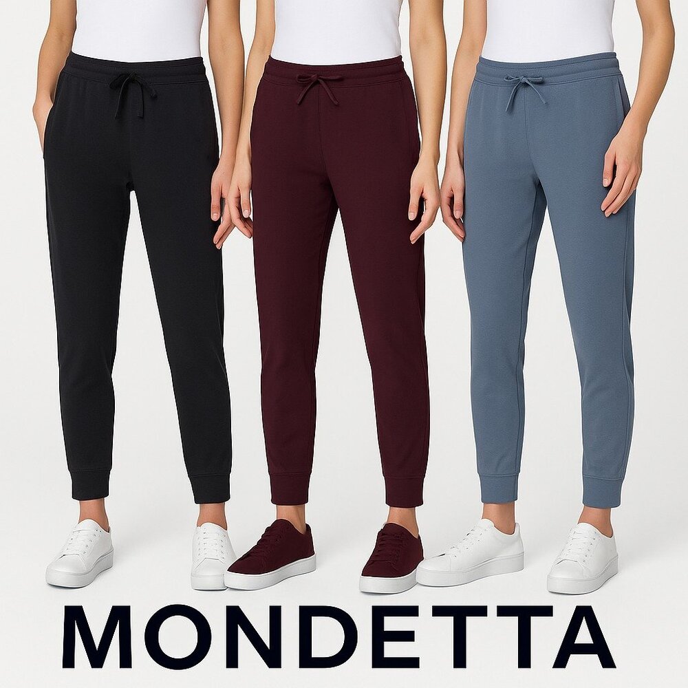 Mondetta Ladies’ Cozy Warm Jogger Pants, Blue (M), Red Wine (XL), Black(M)